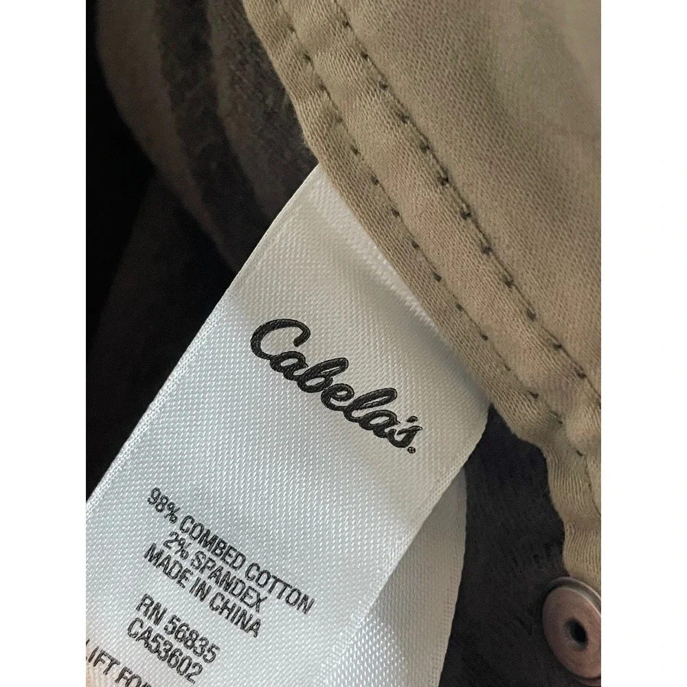 Cabelas Mens 36x34 Brown Roughneck Double Knee Stretch Lined Work Utility Pants